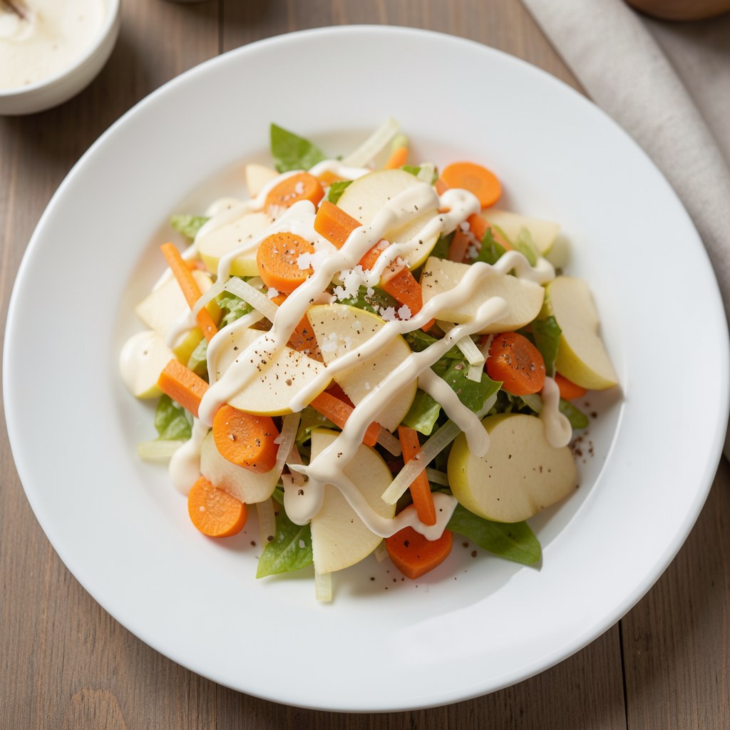 Surówka z pora, jabłek i marchewki