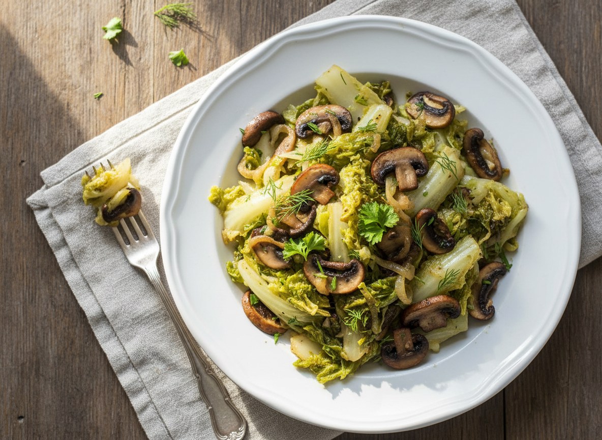 Kapusta pekińska z grzybami