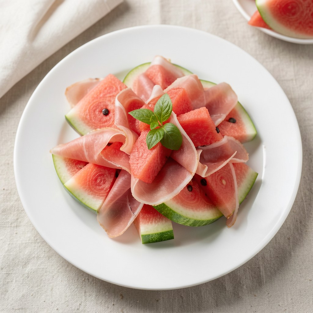 Szybka przystawka z arbuza z szynką
