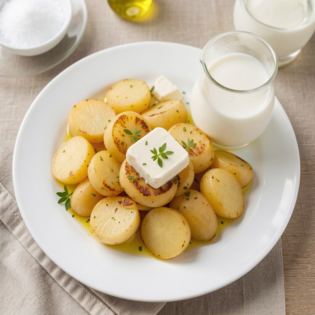 Ziemniaki z kważnym mlekiem