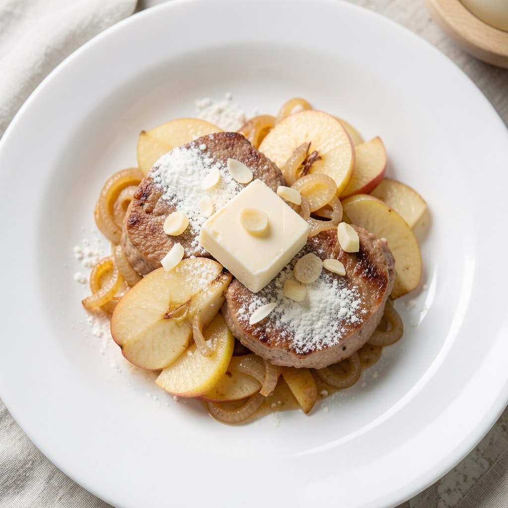 wątróbka z jabłkiem