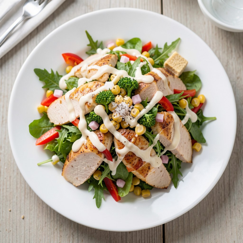 Sałatka z filetów kurczaka