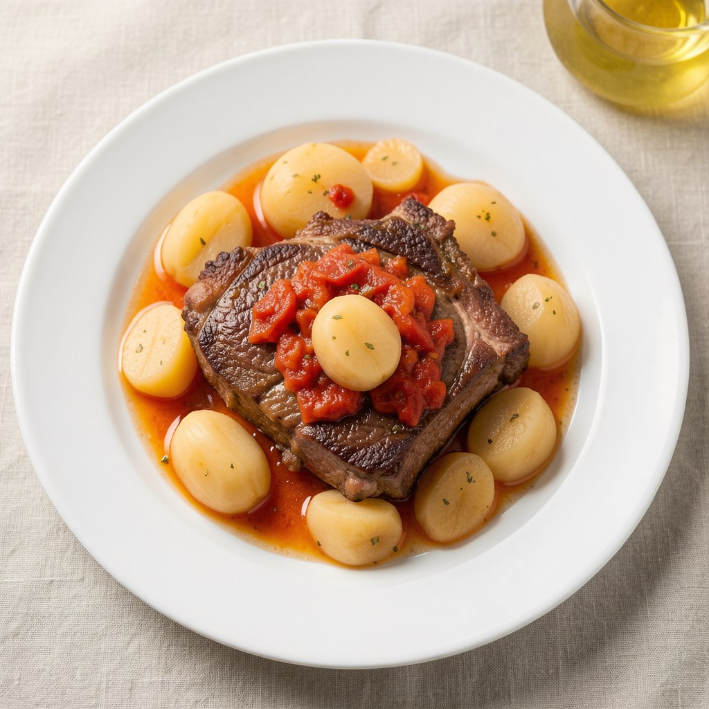 Żeberka z gruszkami