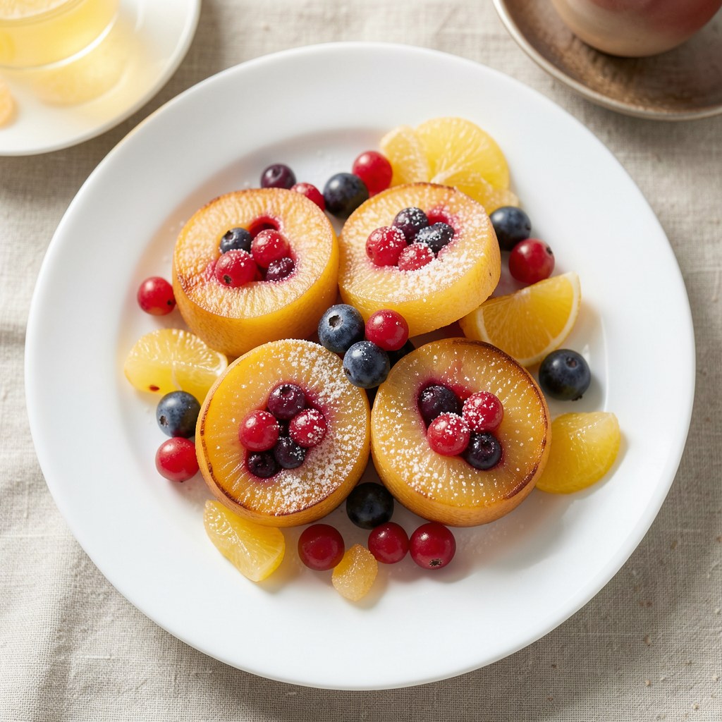 Brzoskwinie z jagodami