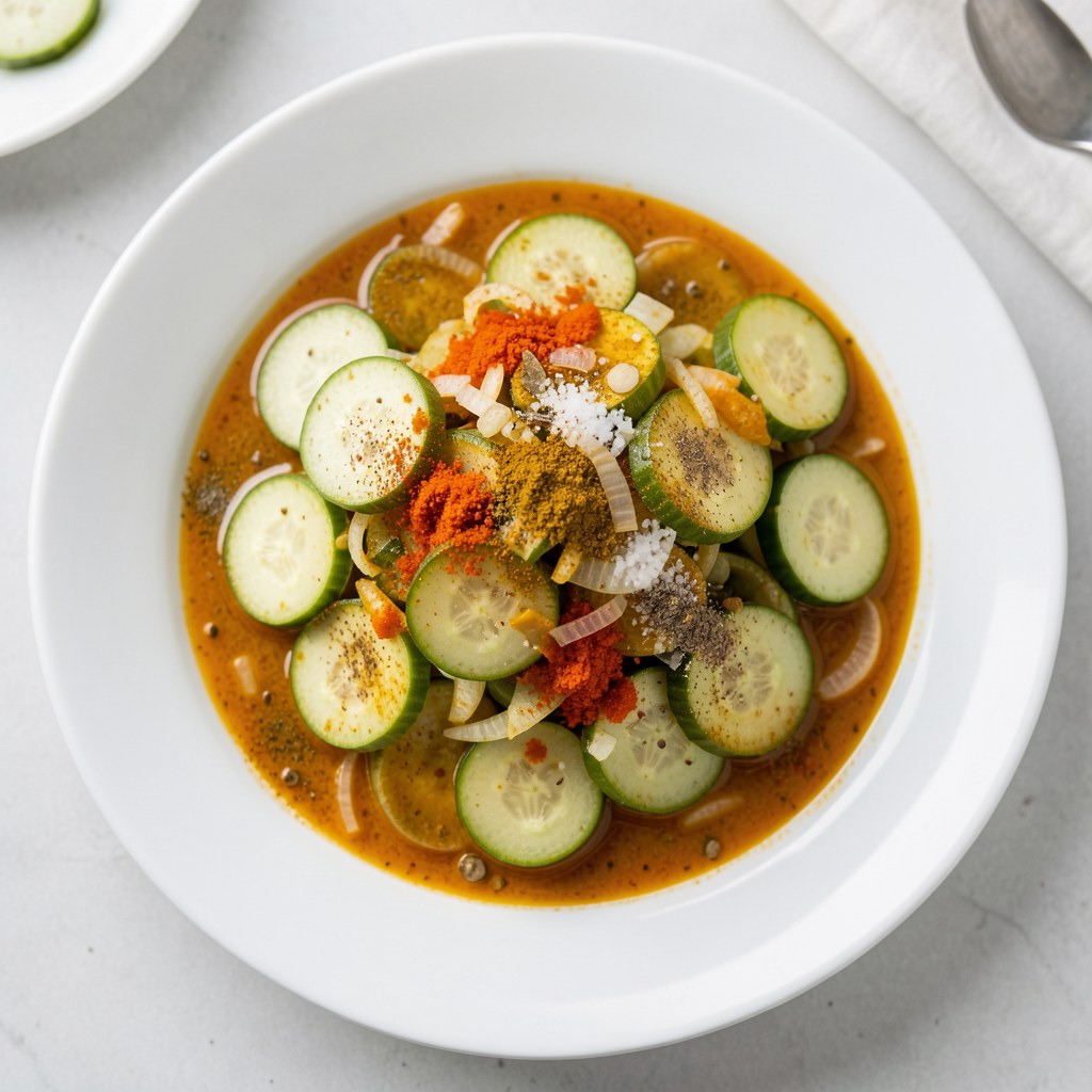 Sałatka z ogórków w zalewie curry