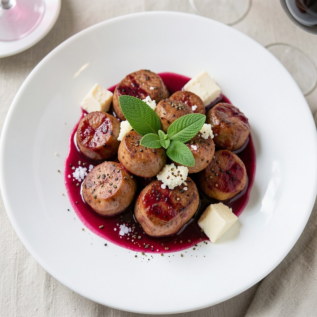 Serdelki w czerwonym winie