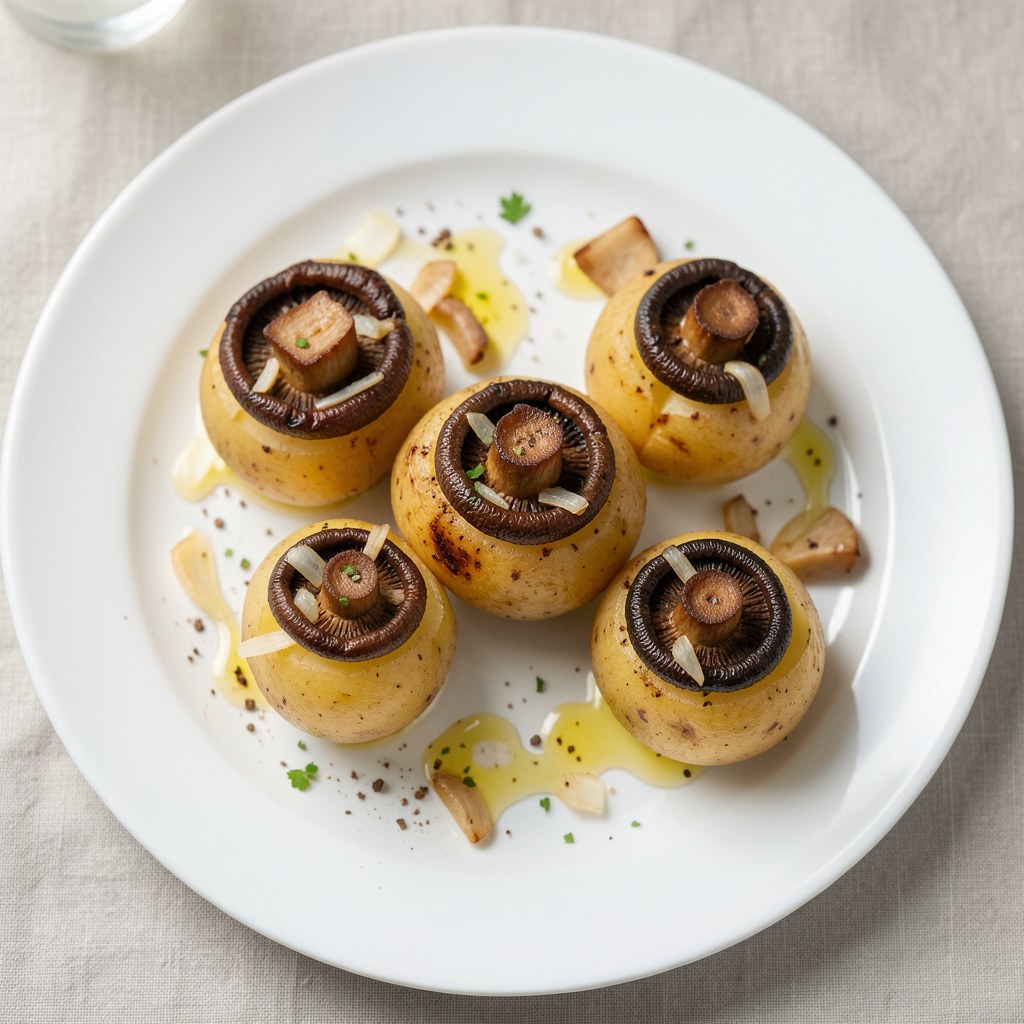 Ziemniaki faszerowane pieczarkami