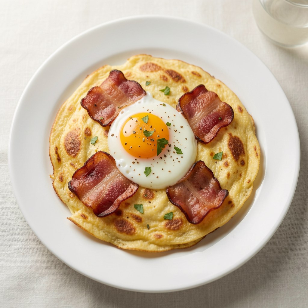 Jajecznica z boczkiem wędzonym