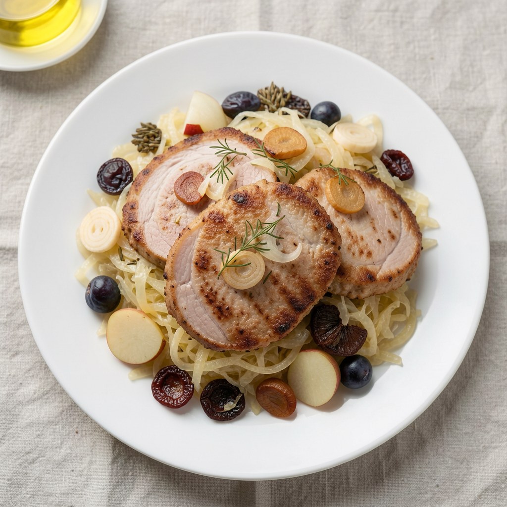 Kotlety schabowe w kiszonej kapuście