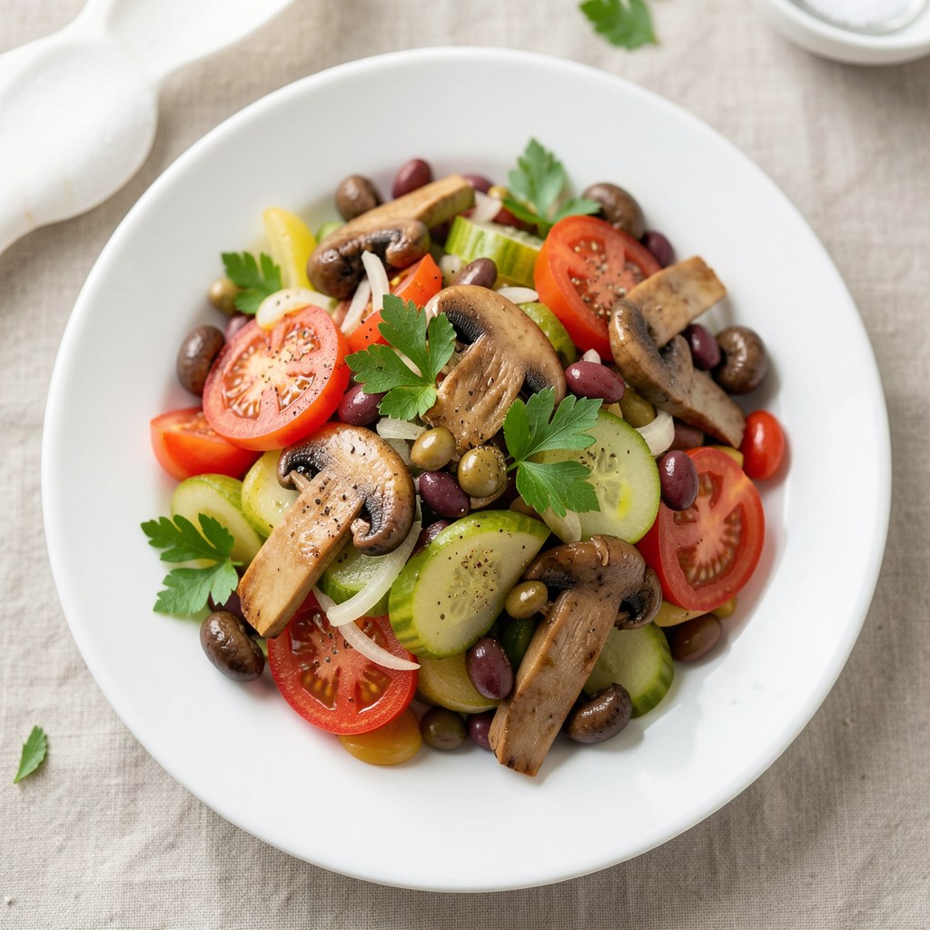 Sałatka pikantna z warzyw i pieczarek