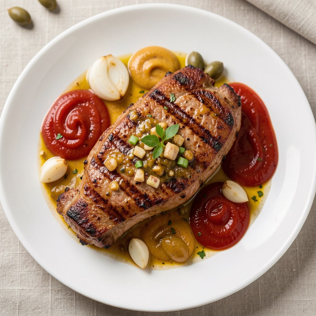 Grillowana karkówka w marynacie z musztardy