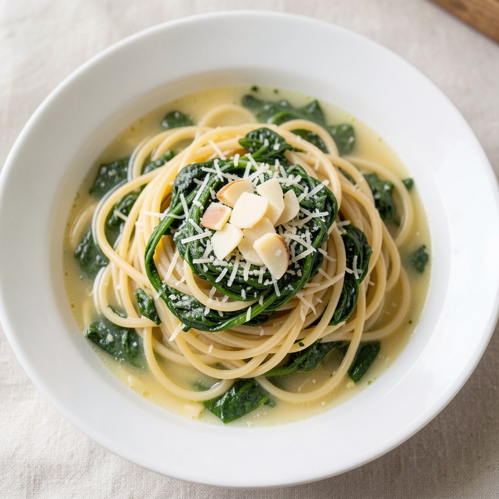 Spaghetti ze szpinakiem