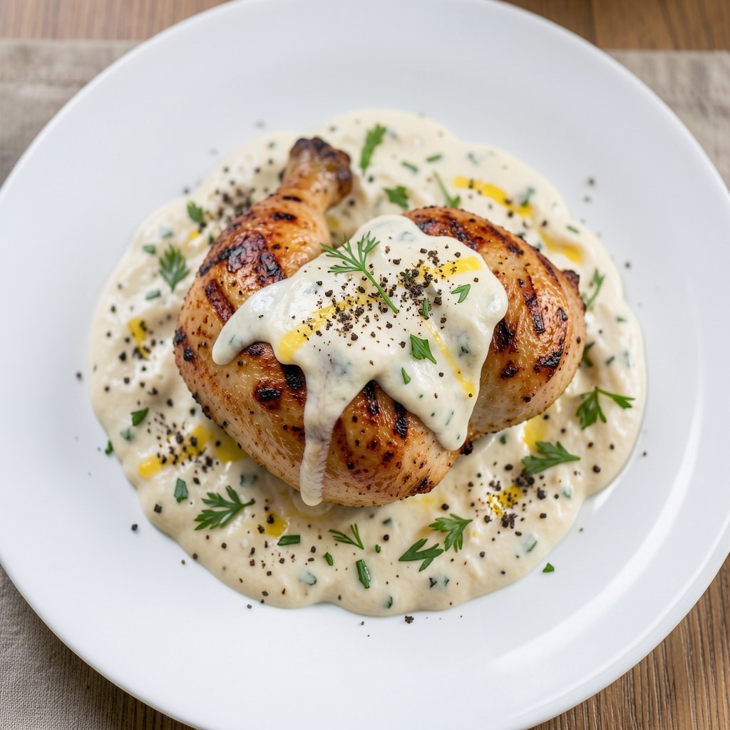 Kurczak z grilla z sosem