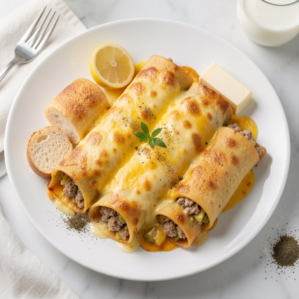 Zapiekane cannelloni z farszem mięsno-kalafiorowym