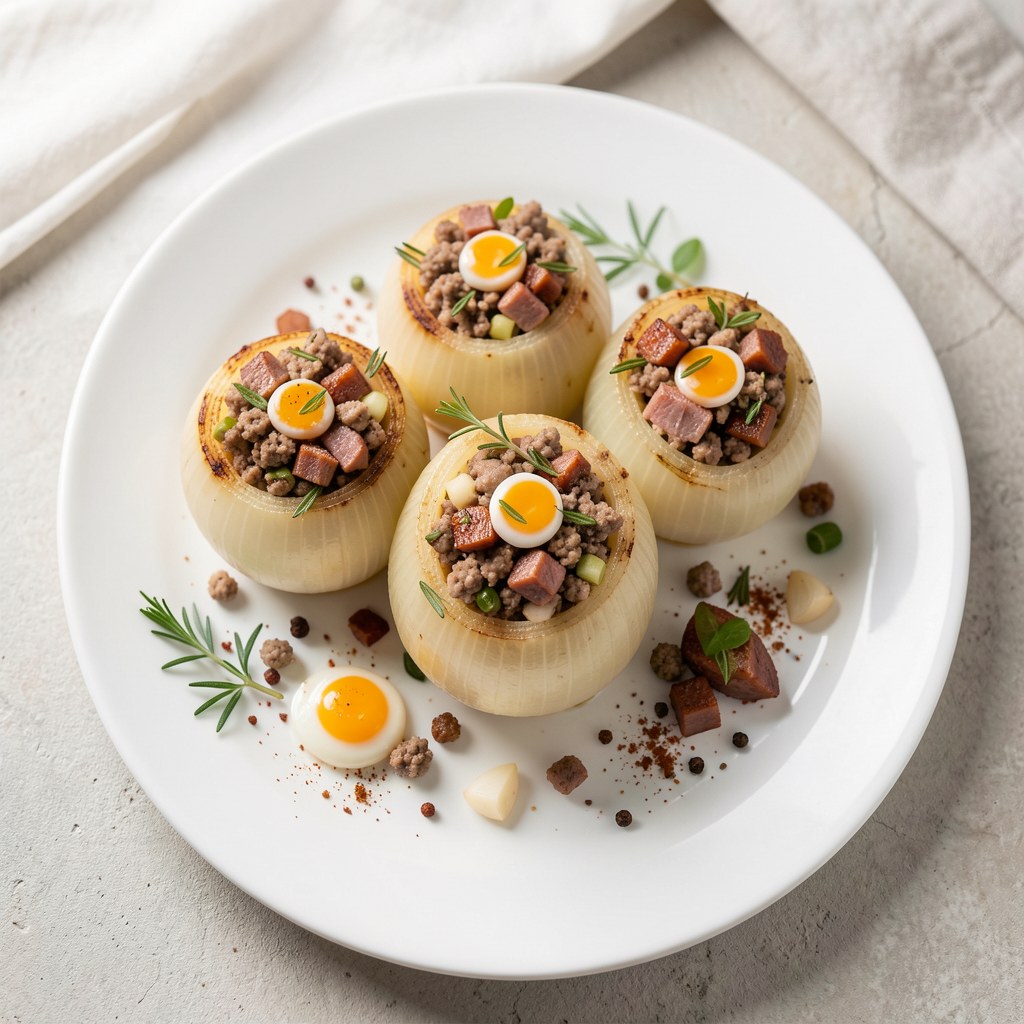 Cebula nadziewana mięsem