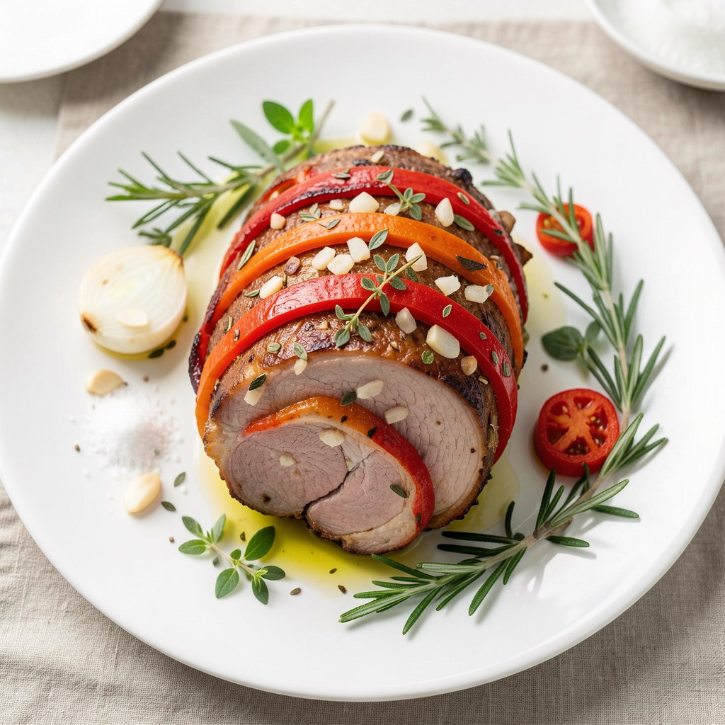 Boczek przekładany papryką