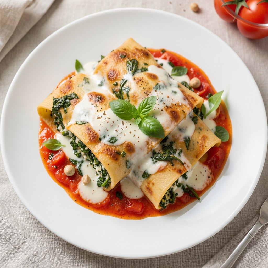 Makaron cannelloni ze szpinakiem