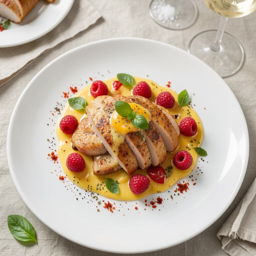 Kurczak w sosie truskawkowym z winem