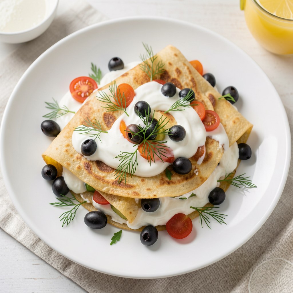 Tortilla z twarożkiem i warzywami