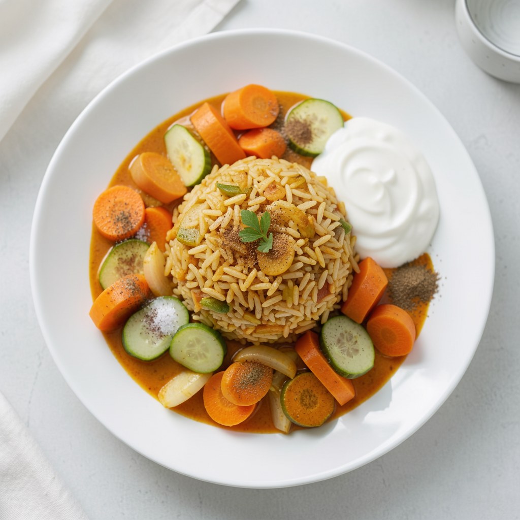 Ryż curry z duszonymi warzywami