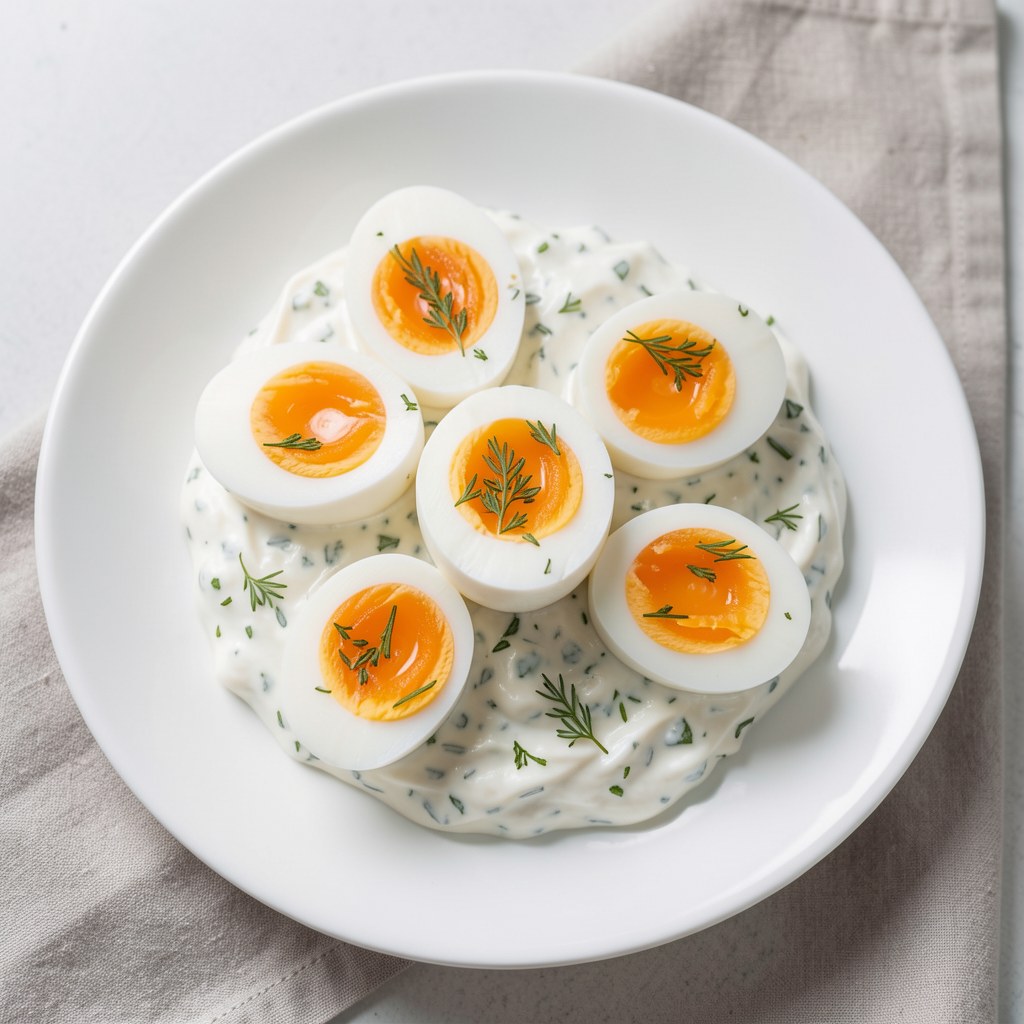 Jajka z pastą szczypiorkową i rzodkiewką