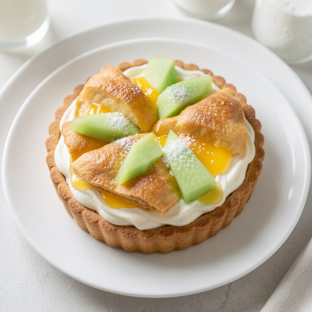 Tarta budyniowa z melonem