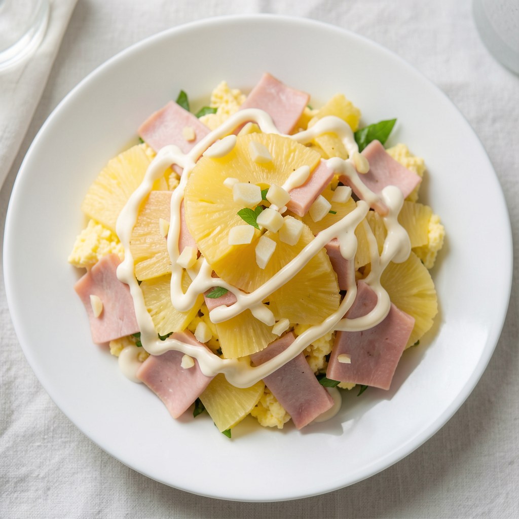 Sałatka serowa z ananasem