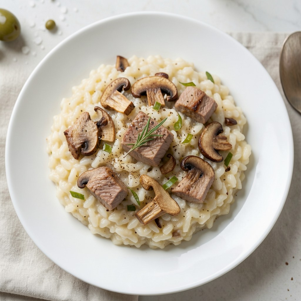 Risotto z grzybami i mięsem