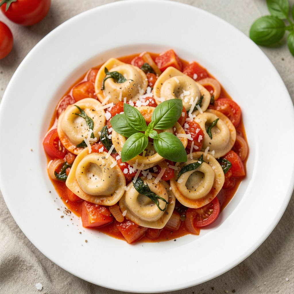 Tortellini w sosie pomidorowo-cebulowym