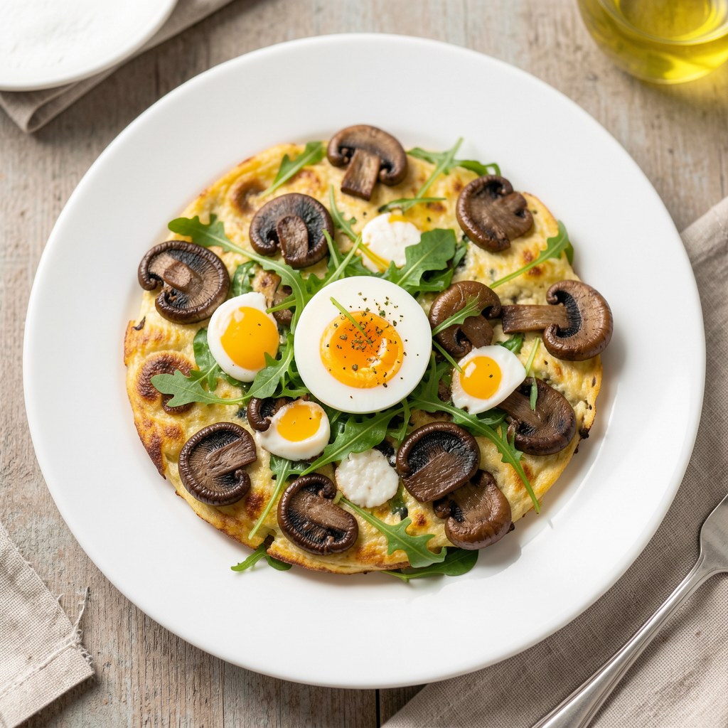 Jajecznica z pieczarkami