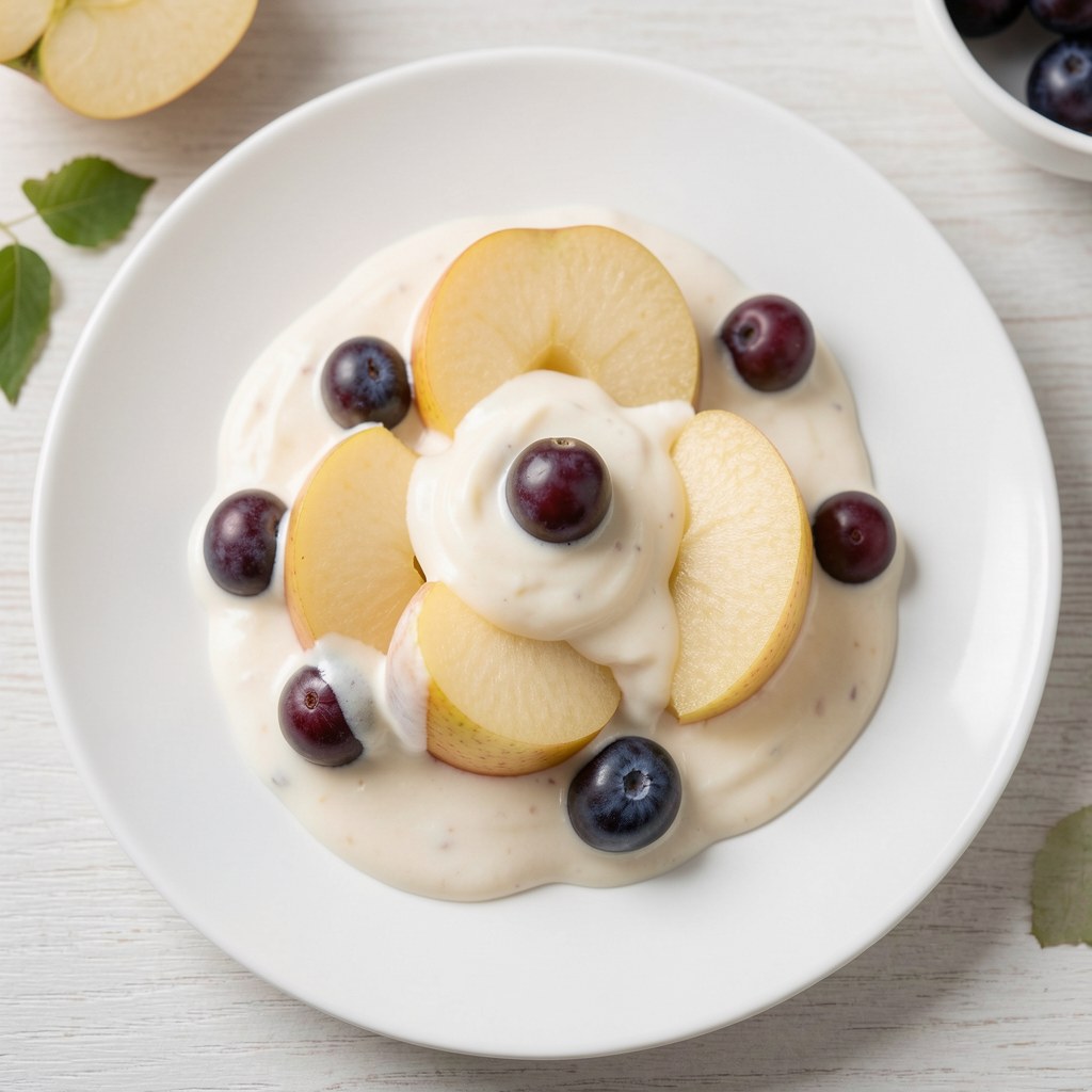 Jabłka w sosie z serka homogenizowanego