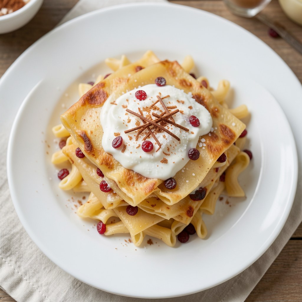 MAKARON Z JABŁKAMI I RODZYNKAMI