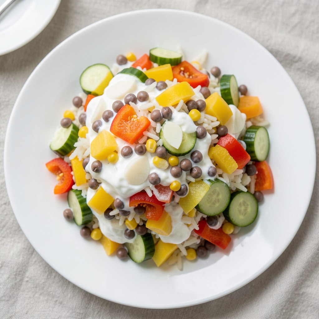 Sałatka z ryżem i serem