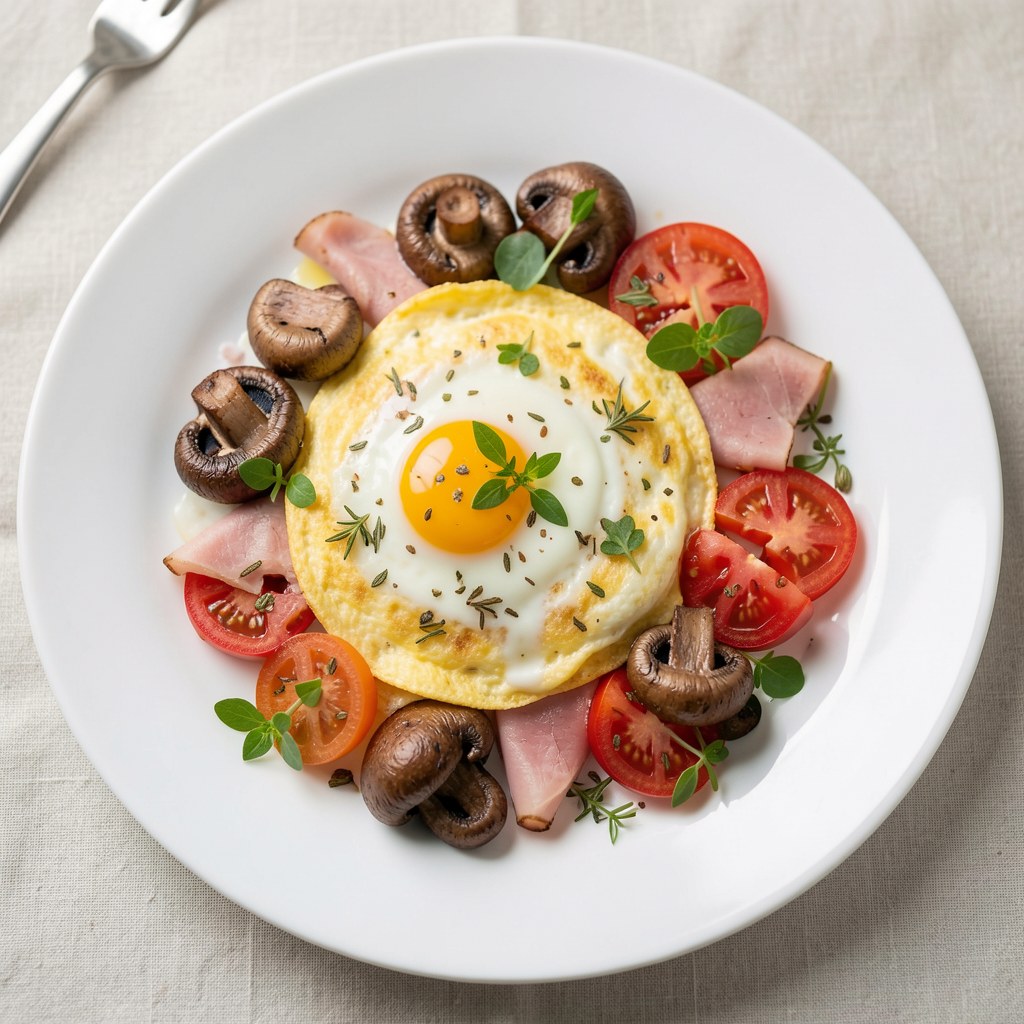 Omlet z szynką i warzywami