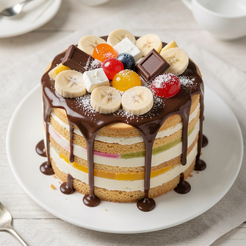 Tort bananowy urodzinowy