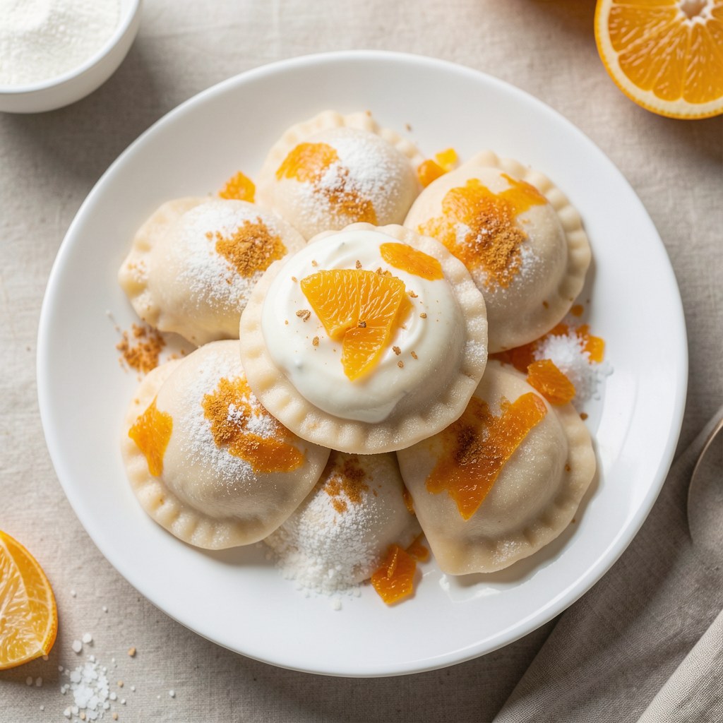 Pierogi z pomarańczowym serem