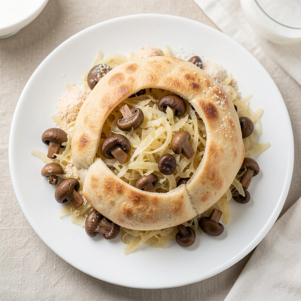 Kulebiak z kapustą i pieczarkami