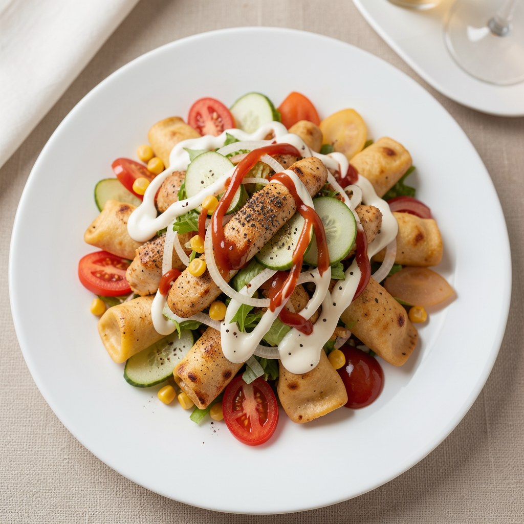 Gyros z serowym rawioli