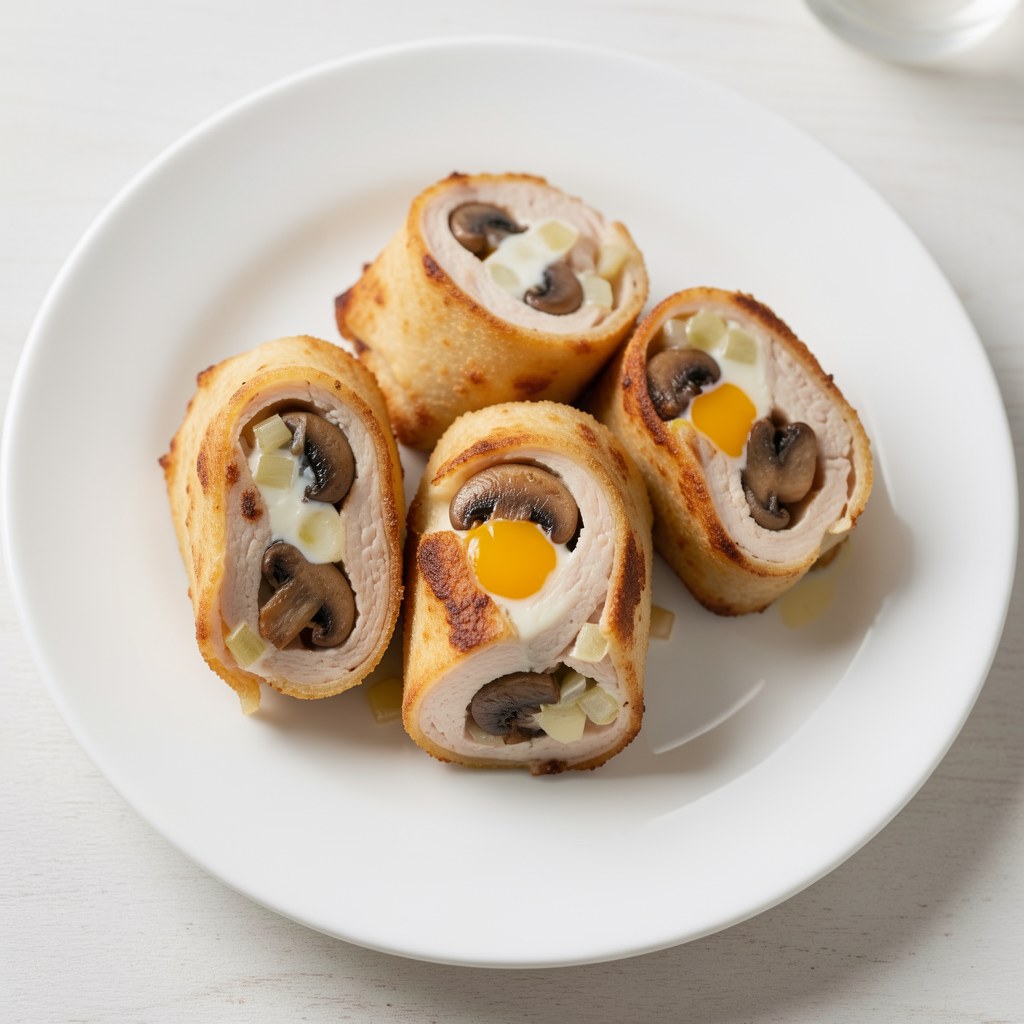 Roladki z piersi kurczaka z grzybami