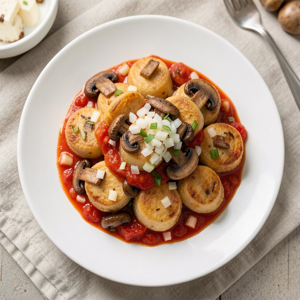 Parówki z pieczarkami