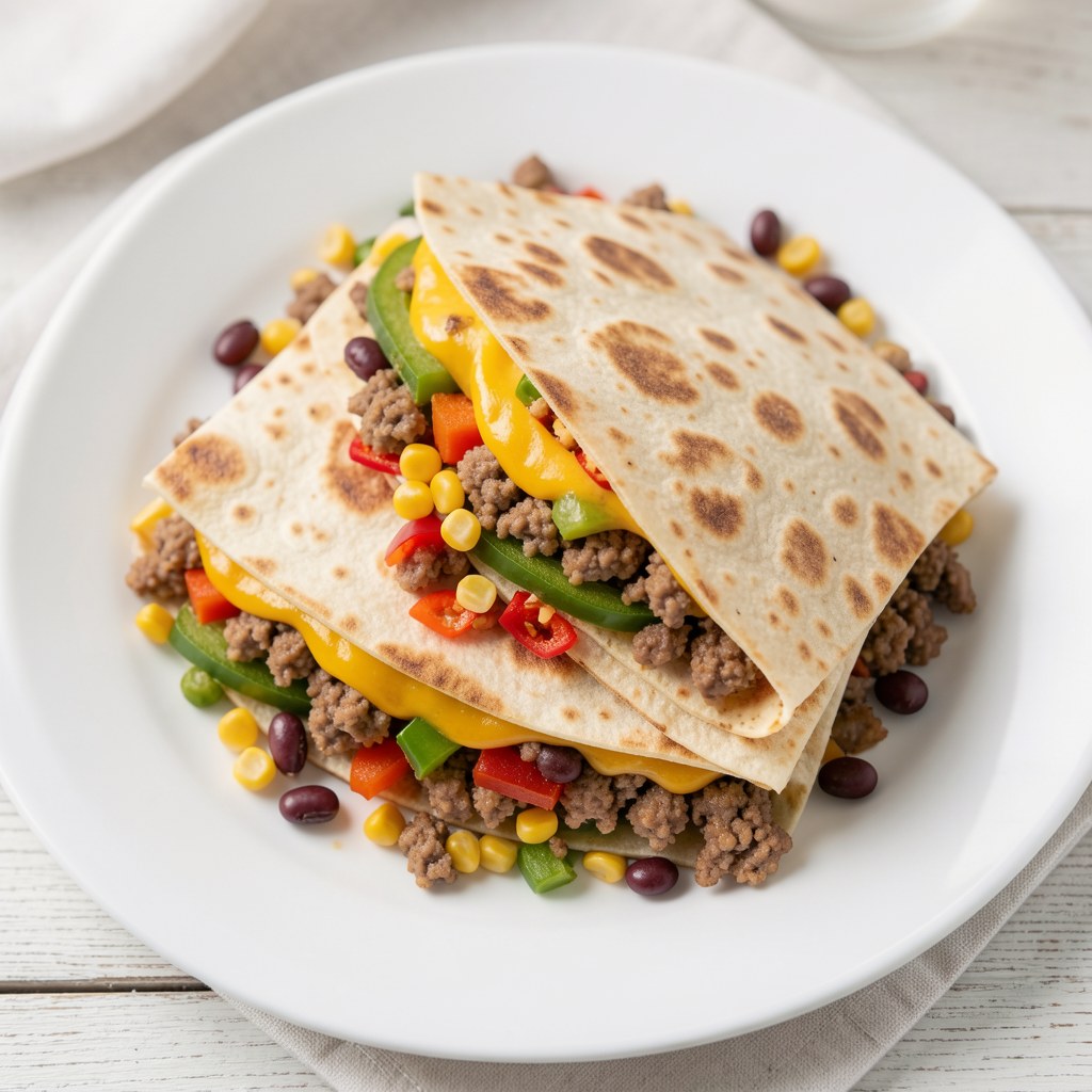 Quesadillas z mięsem mielonym