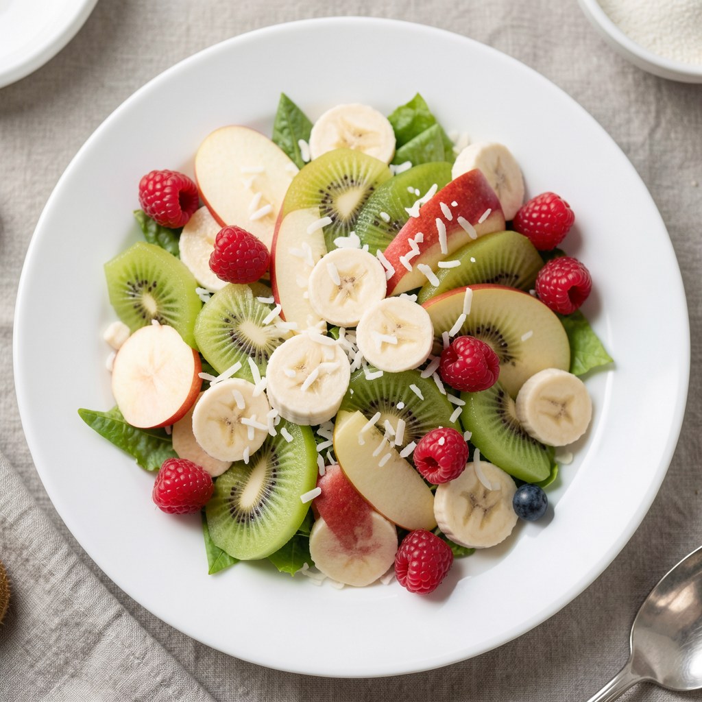 Diedetyczna sałatka owocowa z rodzynkami