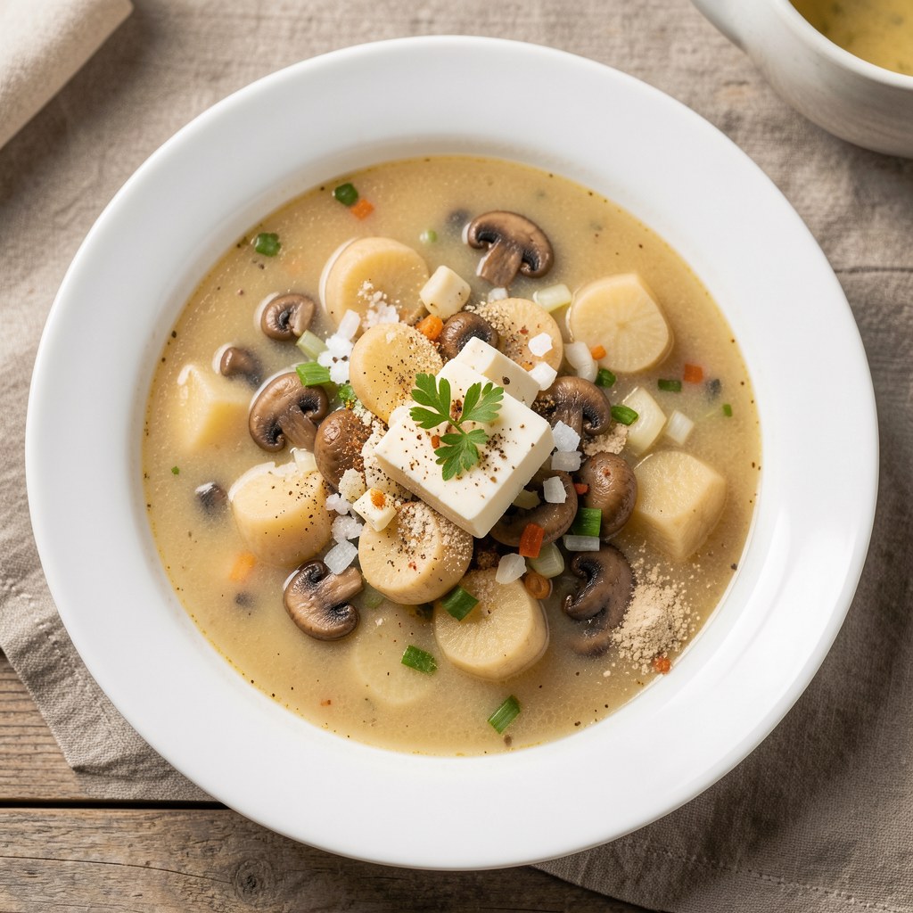 Flaczki z boczniaków - niskokalorycze