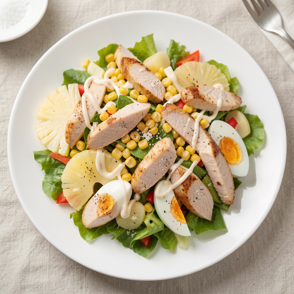 Sałatka z selera, kurczaka i ananasa