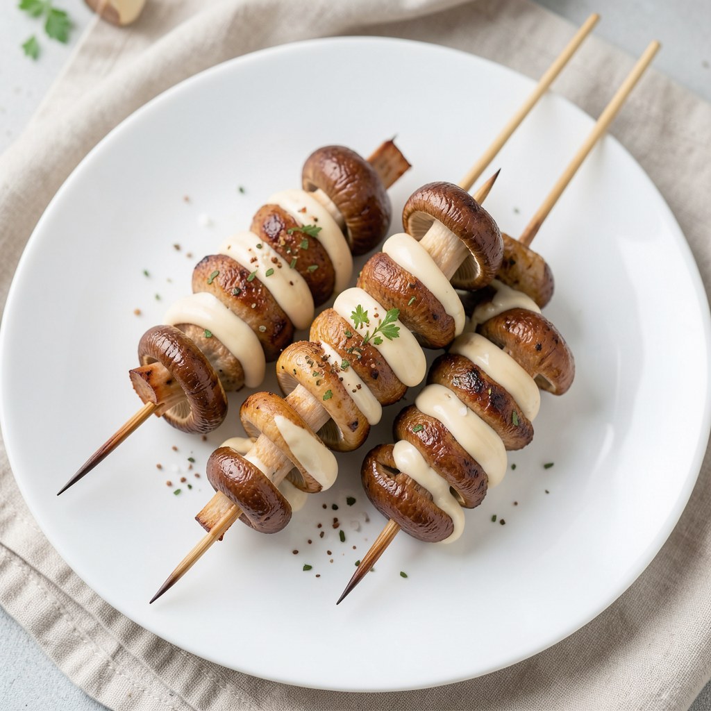 Szaszłyki z pieczarek