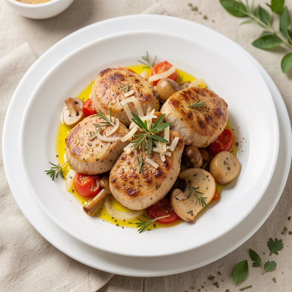 Kotlety cielęce z kurkami