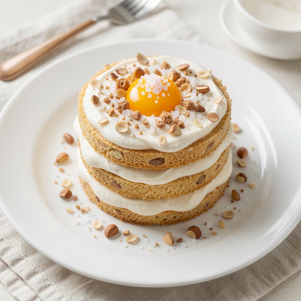 Orzechowy przekładaniec brzoskwiniowo-kokosowy