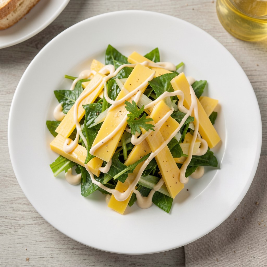 Sałatka z pora z serem żółtym