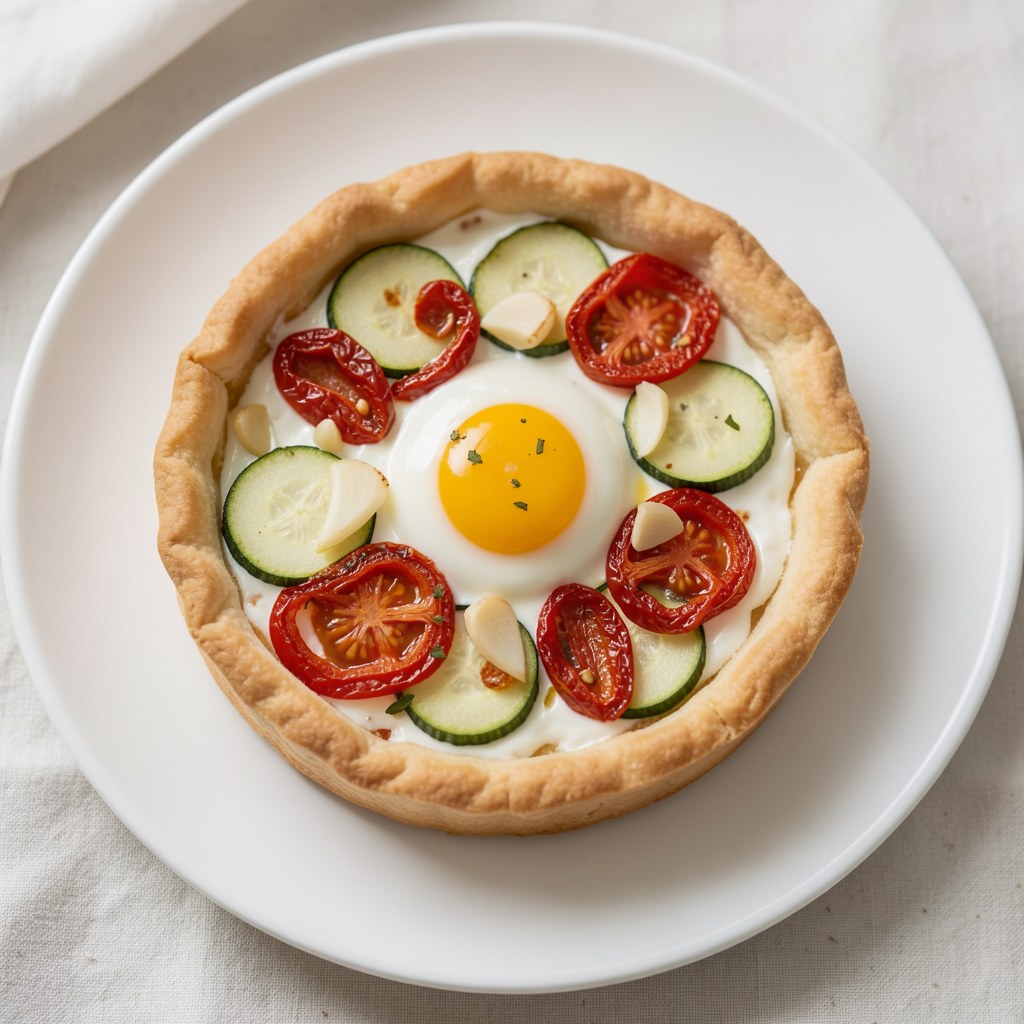 Tarta z cukinią, suszonymi pomidorami i kozim serem