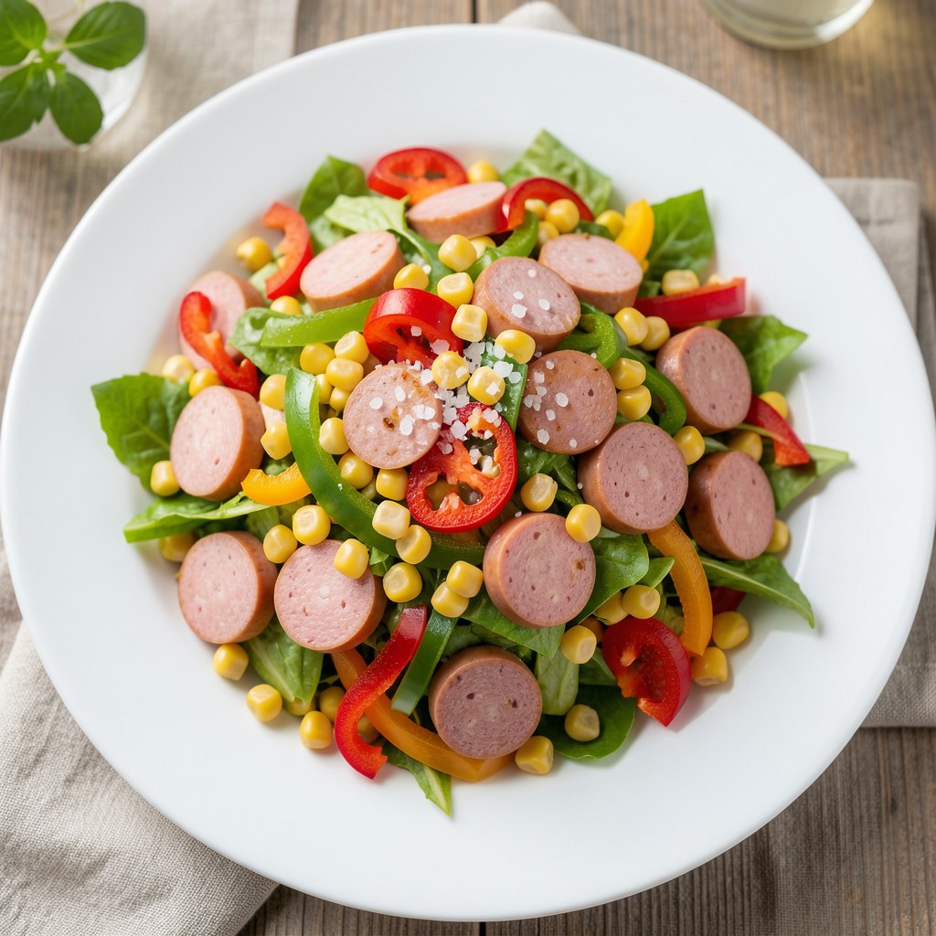 Sałatka z kiełbasy z kukurydzą